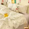 Juego de Cama de Gasa de Doble Capa Clase A de Cuatro Piezas, Muy Hermoso Juego Individual de Tres Piezas para Dormitorio