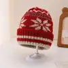 Gorro de Otoño e Invierno para Niños Gorro de Lana Pullover Estilo Coreano Cálido Retro Jacquard Hoja de Arce Protección contra el Frío Gorro de Punto para Niñas