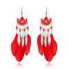Tus aretes de pluma de semicírculo pequeño de 1 color Tixi 11 aretes para mujer plata antigua aceite aretes vintage al por mayor