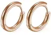 Aretes de Acero Inoxidable para Hombre, Aretes de Alambre Redondo Simples y Elegantes, Aretes Pulidos, Aretes Unisex Estilo Europeo y Americano, Aretes Redondos para Mujer
