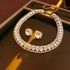 Colar Quadrado de Diamante Conjunto Europeu e Americano Exquisito Versátil Gargantilha Corrente de Clavícula Moda Acessível Luxo Colar de Alta Qualidade para Mulheres