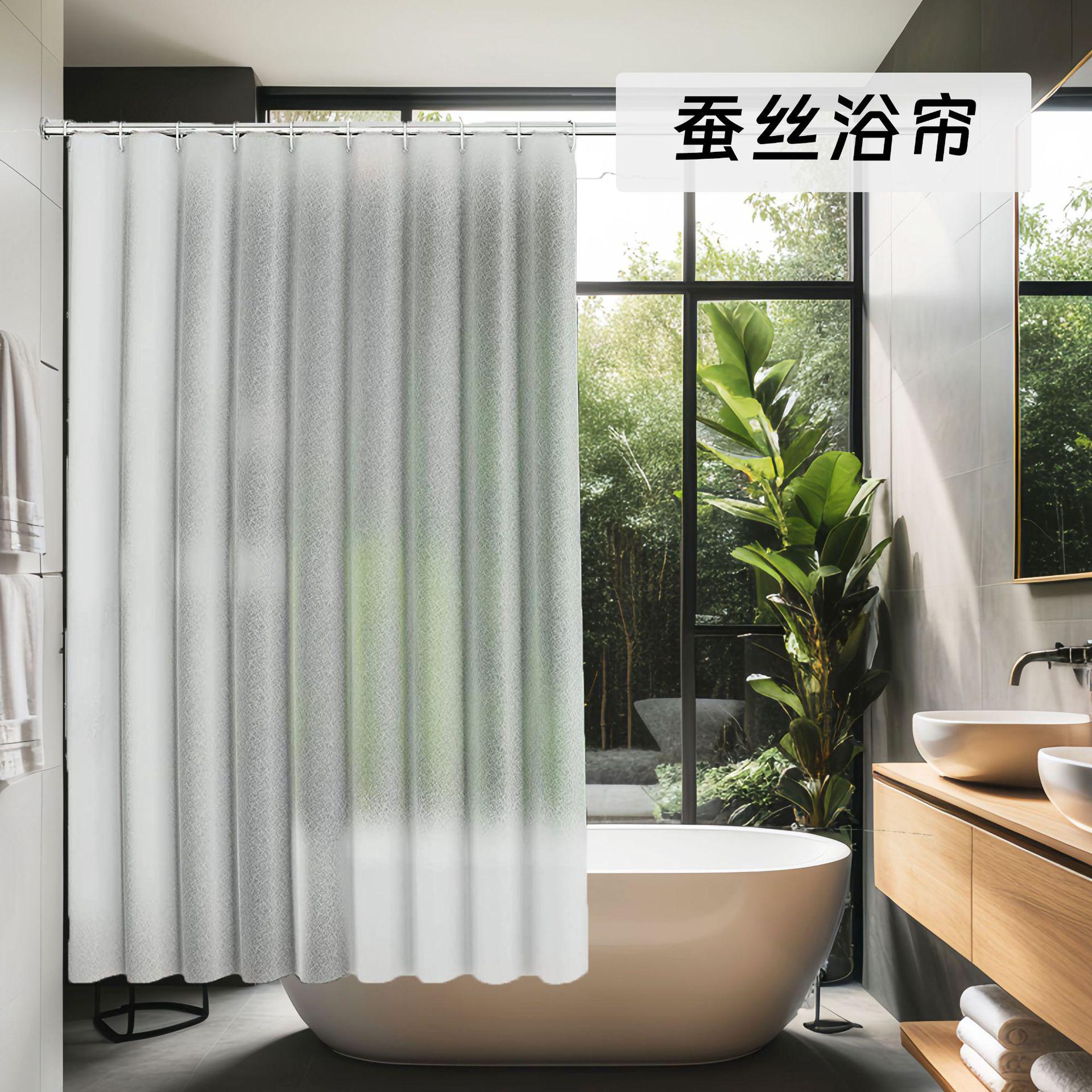 亚马逊爆品蚕丝浴帘防水防霉防水布3D鹅软石浴帘亚马逊爆品跨境电商好品厂家货源 