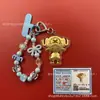 Llavero de tela con logo de empresa personalizado Cadena para teléfono móvil Angela Lámina de oro puro Oro 999 Regalo de aniversario