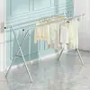 Estante para Secar Ropa de Acero Inoxidable de Piso Plegable para Interiores y Exteriores Estante para Secar Ropa del Hogar Balcón Poste Telescópico para Secar Ropa Artefacto para Secar Colchas
