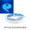 Tira de luz LED COB de 24V, 12V de alto brillo, 8MM, luz roja, luz verde, luz azul, luz dorada, luz rosa, luz morada, luz azul hielo