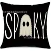 Funda de Almohada Halloween Calabaza Divertida Transfronteriza Amazon Estampado de Lino Funda Decorativa para Cojín de Sofá del Hogar