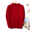 Suéter Vermelho Suéter Infantil de Lã para Meninos e Meninas, Camisola de Gola Média para Usar por Baixo, Malha de Caxemira Infantil Média e Grande Quente Manga Longa