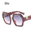 Novos óculos de sol grossos e modernos para exportação, estampa de leopardo, armação de metal em V para mulheres, óculos de sol, atacado de fabricantes 1914