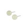 Pendientes de botón para mujer S925 plata chapada en oro, cuentas redondas de Jade Hetian, verde agua transparente, personalidad redonda, retro, minimalista, discreto