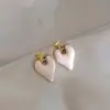 Pendientes de Borla Corazón Personalizados Simples de Aguja Plateada con Diseño de Corazón Morado Esmaltado, Pendientes de Lujo Ligero y de Alta Gama