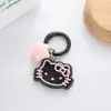 Rosa Gato Negro Estrella Hebilla de Círculo Lindo Colgante de Dibujos Animados Pareja Corazón de Chica Regalo Mejor Amigo Lindo Adorno Colgante para Mochila Escolar