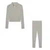 Europa y Estados Unidos transfronterizo otoño e invierno nuevo terciopelo fino cruz perforación en caliente cremallera suelto con capucha conjunto de pantalones de chándal casual para mujer