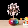 Árbol de la fortuna de grava de citrino natural base de esmalte de color cuerno de la abundancia árbol de la fortuna de cristal adornos para la apertura de oficinas y tiendas
