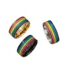 Los Anillos de Acero de Titanio Son Artículos de Venta Caliente Transfronterizos, los Anillos de Pareja Arcoíris Son Populares Anillos Coloridos Personalizados de Acero Inoxidable, Joyería Unisex