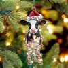 Amazon Nuevo 2026 Navidad Colgante Acrílico Animal Sombrero de Navidad Transfronterizo Decoración Árbol de Navidad Colgante Venta al por Mayor
