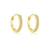 Comercio exterior diámetro interior 8.5mm transfronterizo Europa y Estados Unidos redondo con incrustaciones de circonita de color plata esterlina s925 aretes en stock al por mayor