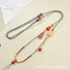 Nuevo Collar de Cinabrio Cuerda Tanka Estatua de Buda Cordón Tejido a Mano Femenino Tara Verde Dios Amarillo de la Riqueza Cordón de Arena Púrpura y Dorado