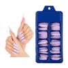 120 Puntas de Uñas Brillantes de Color Sólido Forma de Gota de Agua Transfronterizas Multicolores Puntiagudas Estilo Europeo y Americano Uñas Postizas