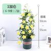 [Entregue com botões] Planta trepadeira com flor de jasmim perfumada em vaso de vime francês para ambientes internos para todas as estações