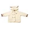 Cardigan de Pelúcia com Botões Duplos Estilo Coreano para Meninas Outono/Inverno 2026 Novo Top Espesso para Meninas Pequenas