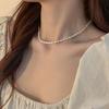 Collar de Perlas Simples 2024 para Estudiantes, Mejor Amiga, Lujo Ligero, Estilo Nicho, Cadena Versátil para la Clavícula, Diseño Geométrico al Mayoreo para Mujeres