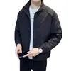 Chaqueta de Primavera y Otoño para Hombre, Estilo Nuevo, Cuello Alto, Casual, Elegante, a la Moda, Patchwork, Corte Ajustado, Chaqueta de Color Sólido para Hombre