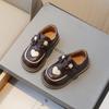 Zapatos de Cuero para Bebé Niña Estilo Coreano 2025 Primavera y Otoño Nuevos Zapatos de Cuero con Suela Suave Lazo Retro Zapatos Individuales Lindos Zapatos de Cuero para Niños Pequeños