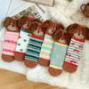 Calcetines Navideños Engrosados con Diseño de Dachshund 3D, Calcetines de Piso de Coral Fleece, Calcetines de Felpa Cálidos de Media Pantorrilla para Maternidad