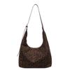 Bolsa Tote Retrô Estampa de Leopardo Transfronteiriça Grande Capacidade Feminina Moda Nova Outono e Inverno 2025 Bolsa de Ombro Único para Sogra