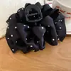 Presilha de Cabelo de Tecido com Bolinhas Simples e Elegante, Presilha Tubarão Fashion e Versátil para Rabo de Cavalo Alto na Parte de Trás da Cabeça, Acessório de Cabelo de Luxo Atacado