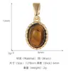 Colgante imitación ojo de tigre natural estilo Maillard cobre chapado oro real vintage corazón gota de agua morado accesorios para collar DIY