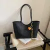 Bolsa Tote de Tecido Trançado de Grande Capacidade para Mulheres 2026 Nova Bolsa de Mão Casual Versátil Bolsa de Ombro para Ir ao Trabalho Mãe-Filha