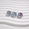 Cuentas Redondas de Color UV Incrustadas con Circonita Luminosa Cuentas Sueltas Cuentas Espaciadoras Bolsa Colgante Cadena para Teléfono Móvil Pulsera Accesorios para Joyería DIY
