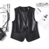 Chaleco de Cuero Estilo Nuevo 2026 para Mujer, Chaqueta Corta sin Mangas de Cuello en V, Abrigo de Cuero Elegante de Corte Ajustado