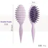 Pente de Shampoo Oval com Cabo Longo para Meninas, Pente de Silicone com Dentes Grossos para Limpeza da Caspa, Pente de Shampoo para Massagem e Anti-Coceira