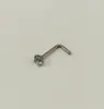 Populares Clavos y Anillos de Nariz de Acero Inoxidable con Circonita Europeos y Americanos, Joyería para Piercings con Forma de 7 y 5, Venta al por Mayor Transfronteriza