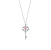 Collar Original con Llave para Mujer Plata de Ley S925 Estilo Hada Lujo Accesible Circonita de Corazón Cadena para Clavícula Joyería Versátil de Gama Alta