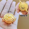 Colar com Pingente de Pérola Dragão Jiulong Dupla Face Vintage Mazu Tab Presente Divino Spike Hongfu Peixe Dourado Koi Fechadura