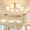 Novo lustre de sala de estar estilo japonês vintage creme 2023 luz principal decorativa LED espectro completo proteção ocular luz principal do quarto