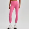 Calça de Yoga Transfronteiriça Europeia e Americana Sensação de Pele Nu Escovada Cintura Alta Justa Calças Femininas Esportes ao Ar Livre Corrida Fitness Calças Longas 2186