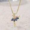 Venta Caliente de Amazon Collar Cadena Clavícula con Incrustaciones de Cobre y Circonita Cúbica para Mujer Colgante Collar Chica Bailarina Ángel de Circonita Cúbica Multicolor