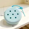 Bolsa de Agujero de Silicona con Dibujo Animado Spot, Mini Billetera para Monedas, Bolsa DIY para Cosméticos, Bolsa para Auriculares, Colgante para Llavero, Regalo