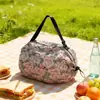 Bolsa de Compras Dobrável Verde Japonesa Viagem Ombro Portátil Espessada Bolsa de Compras de Vegetais Supermercado Bolsa Verde Bolsa de Transporte 210D
