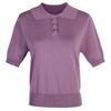 Nova Malha Feminina Casual de Manga Curta Cor Sólida Simples com Gola Polo Colorida para Estudantes Jr2316