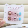 Uñas Postizas Usables para Niños, Uñas Postizas Cortas Usables, Parches de Uñas Postizas Removibles de Alta Gama, Manicura Fresca Pequeña al por Mayor