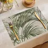 Novo Produto Ins Tecido Retrô Folha Jogo Americano Sala de Chá Cafeteria Tapete Isolante Decorativo Mesa Isolamento Jogo Americano Atacado