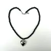 Joyería Transfronteriza Europea y Americana Collar de Corazón Cruz Perla Lazo Pequeño Aroma Cinta Lazo Collar Francés