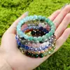 Pulsera de Turquesa Blanca Aventurina Verde Calcedonia de Venta Caliente Transfronteriza Estilo Europeo y Americano Personalizada Simple Versátil Pulsera Venta al por Mayor de Fábrica