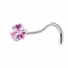 Piercing de Nariz Estrela de Cinco Pontas em Aço Inoxidável, Piercing de Nariz com Barra Única de Zircônia, Piercing de Nariz Personalizado, Barra Reta, Barra Curva, Piercing de Nariz em S, Atacado de Fábrica