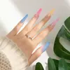 Otoño e Invierno Nuevo 224 Piezas de Dulce Gradiente Uñas Largas Escalonadas Uñas Terminadas Uñas Portátiles